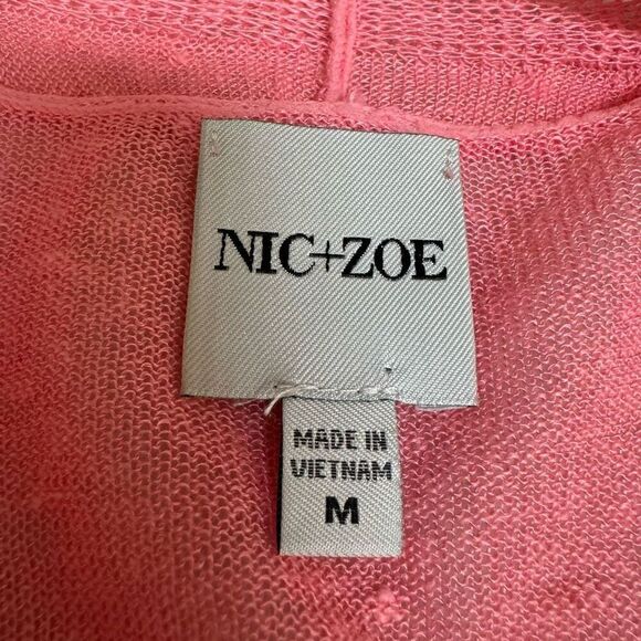 NIC+ZOE Women's Lightweight linen blend open front cardigan size M - Picture 6 of 9